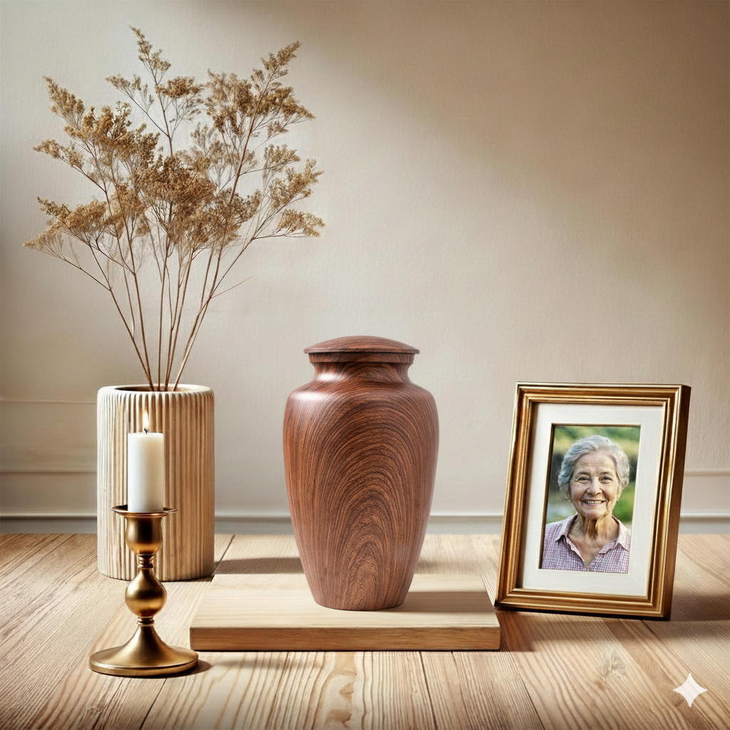 Memorials Urns for Human Ashes Adult - Wood Grain